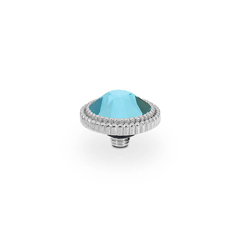 Fabero Flat Top 0.4" - Silver Light Turquoise