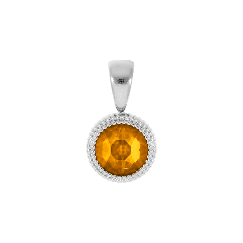 Fabero Flat Pendant 0.4" - Silver Topaz
