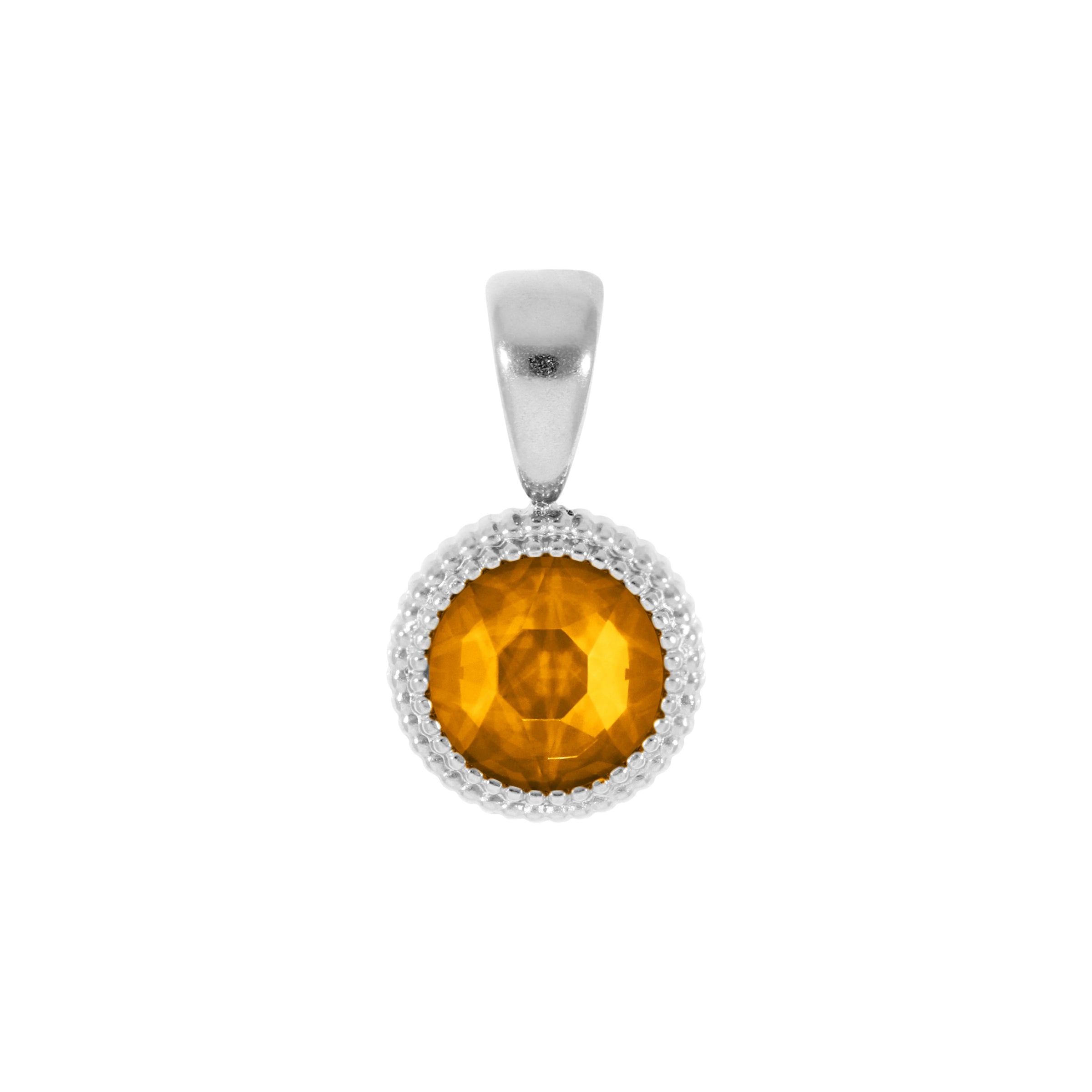 Fabero Flat Pendant 0.4" - Silver Topaz