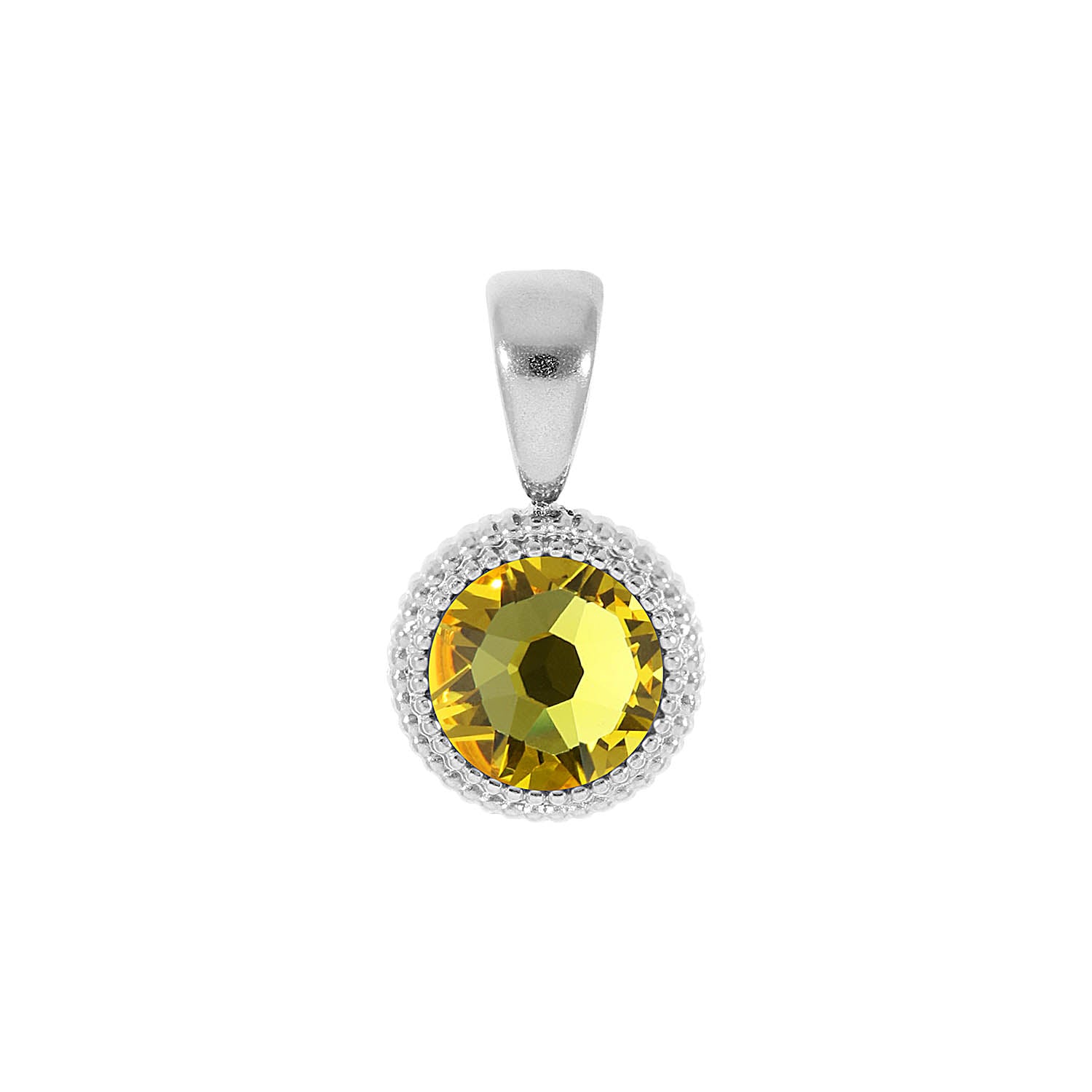 Fabero Flat Pendant 0.4" - Silver light topaz
