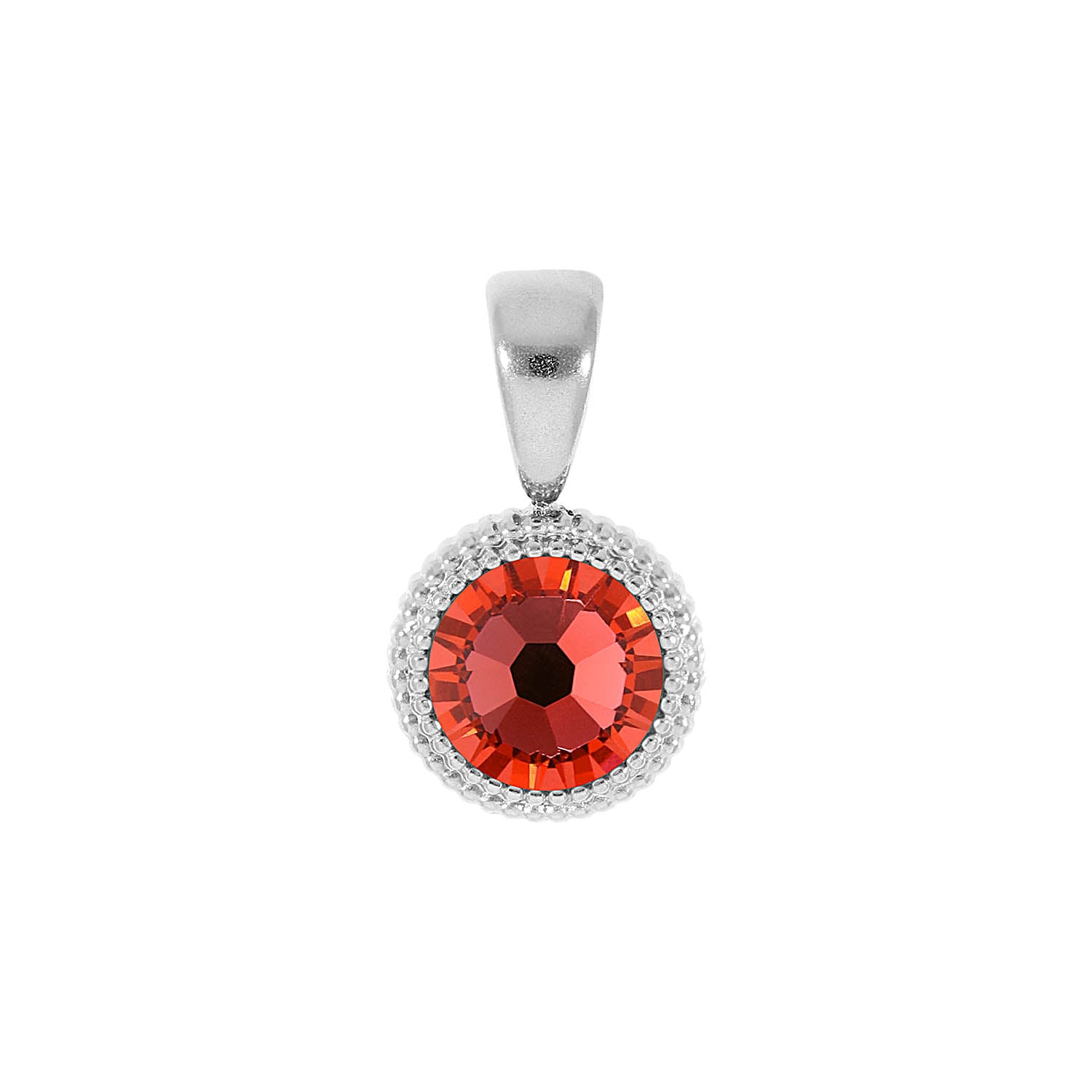Fabero Flat Pendant 0.4" - Silver padparadscha