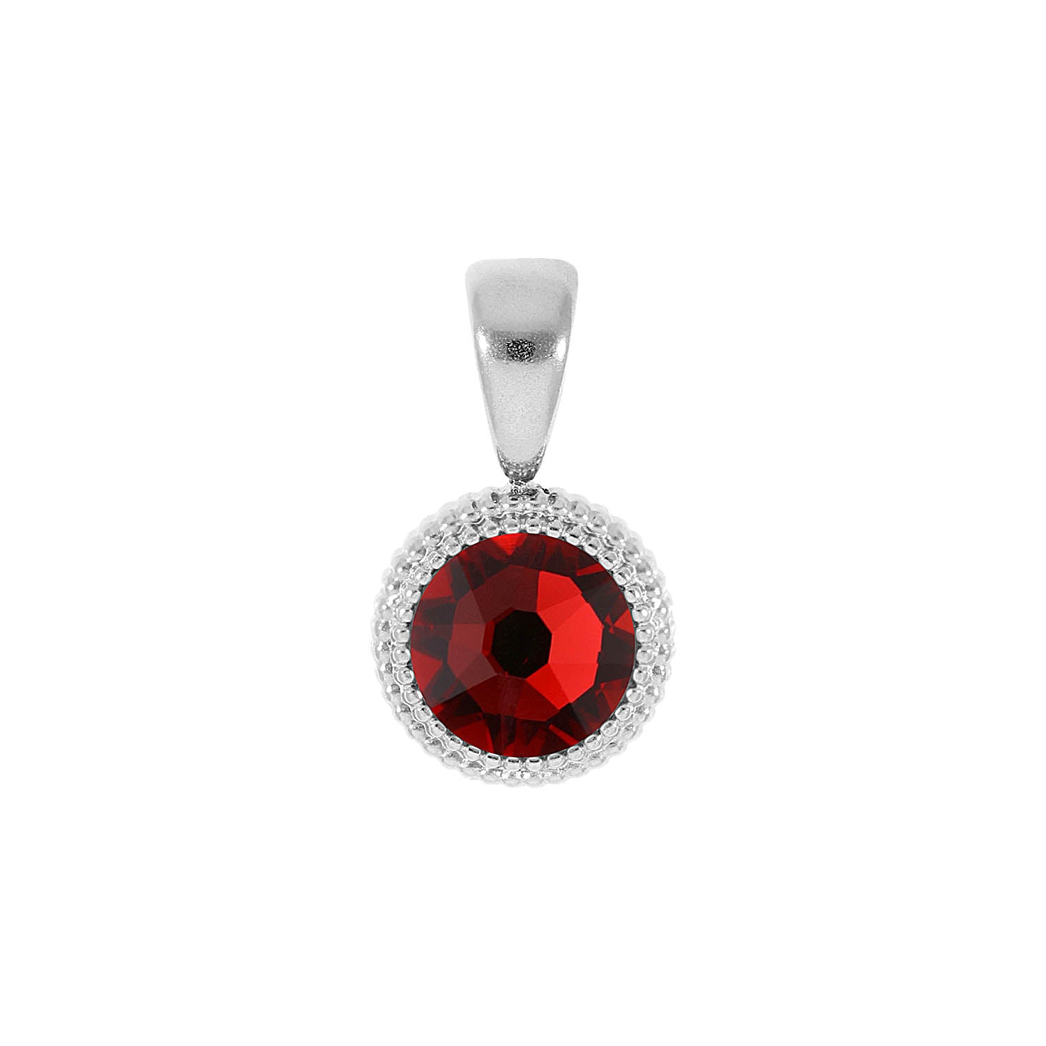Fabero Flat Pendant 0.4" - Silver scarlet