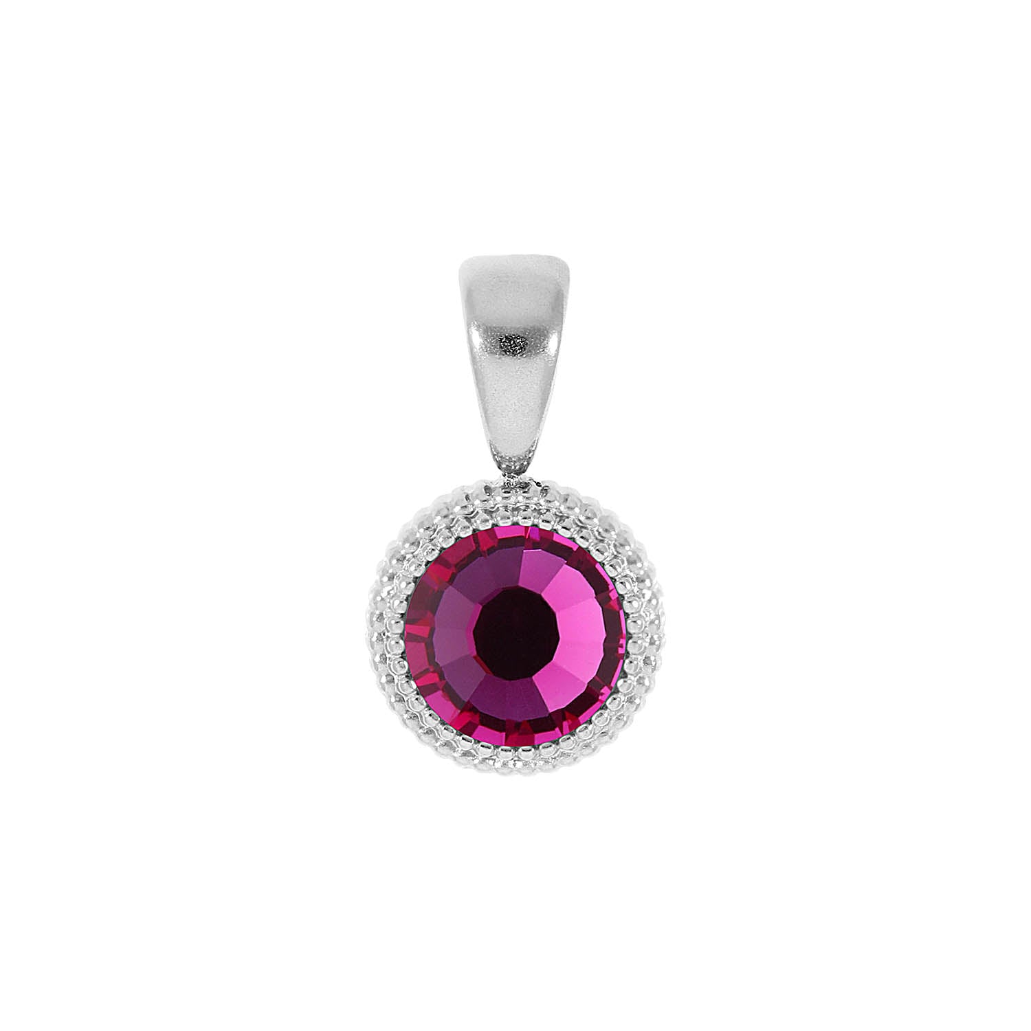 Fabero Flat Pendant 0.4" - Silver fuchsia