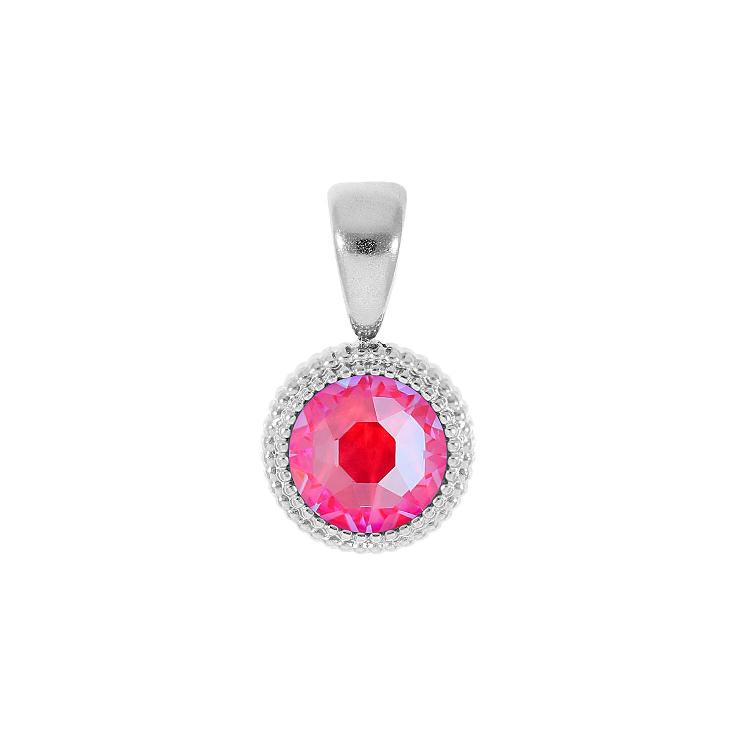 Fabero Flat Pendant 0.4" - Silver lotus pink delite