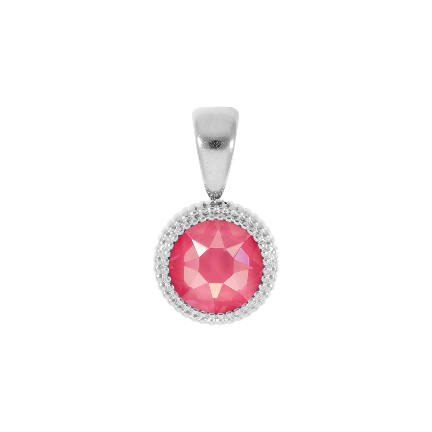 Fabero Flat Pendant 0.4" - Silver Crystal Dahlia Ignite