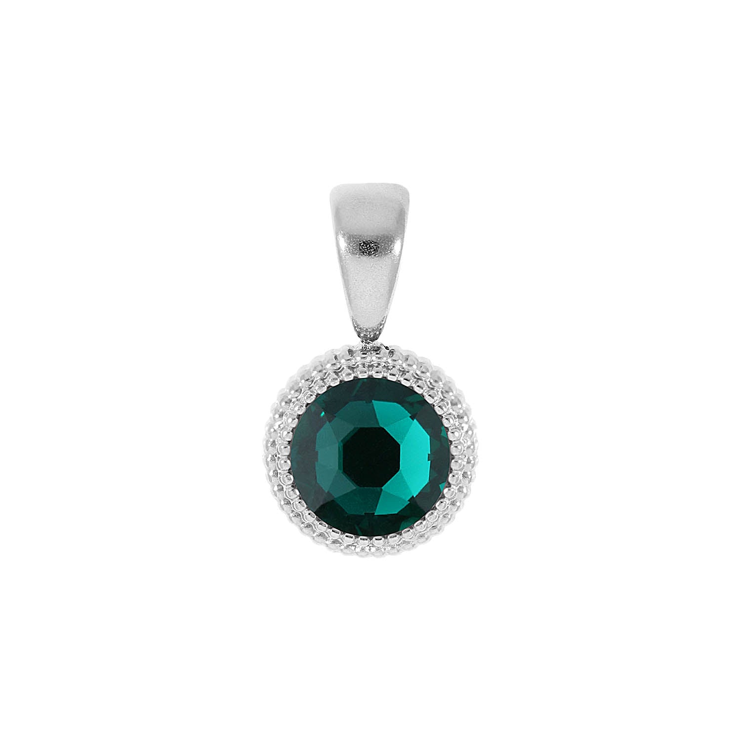 Fabero Flat Pendant 0.4" - Silver emerald