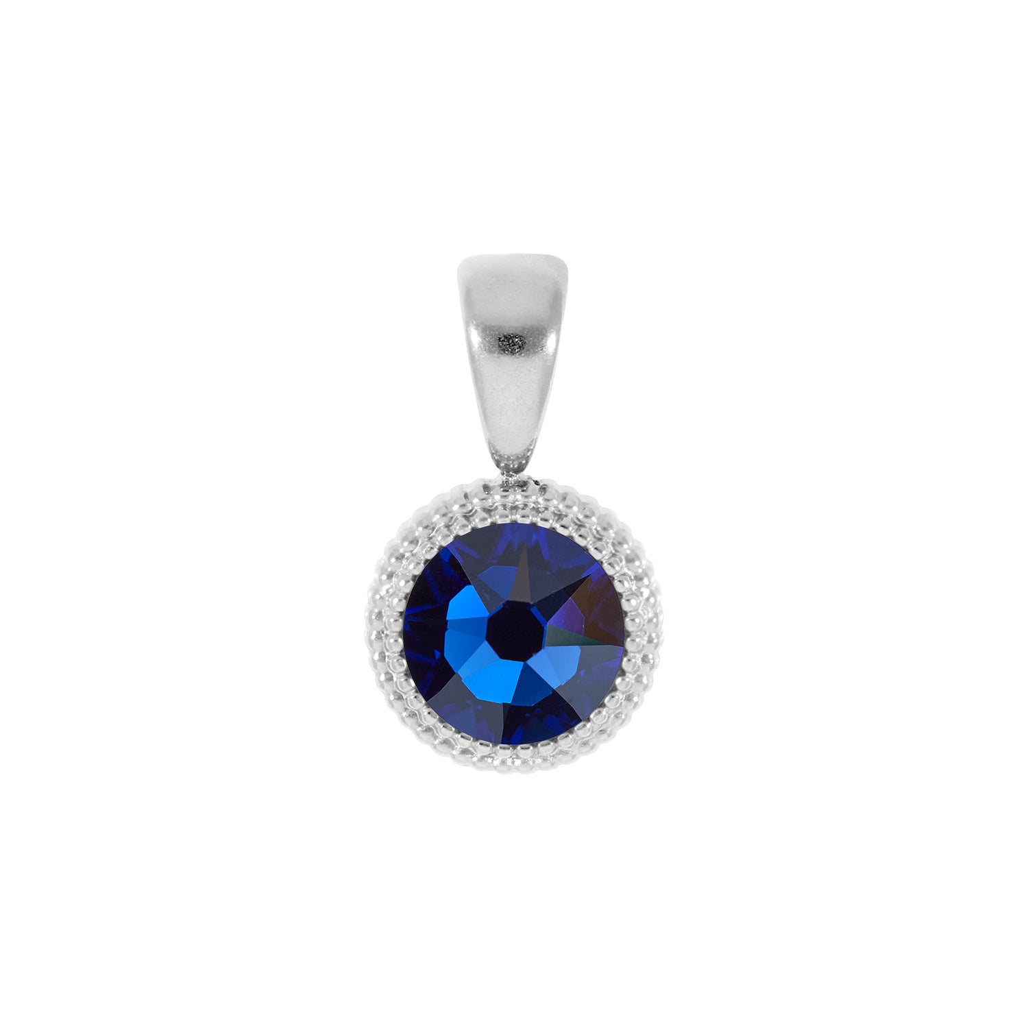 Fabero Flat Pendant 0.4" - Silver ReCreated Dark Sapphire