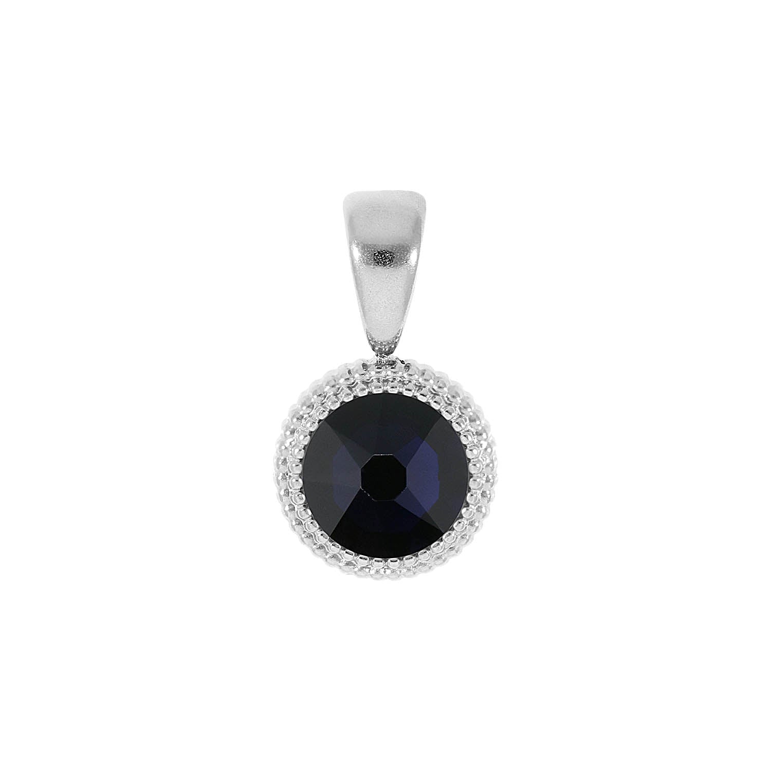 Fabero Flat Pendant 0.4" - Silver Dark Indigo