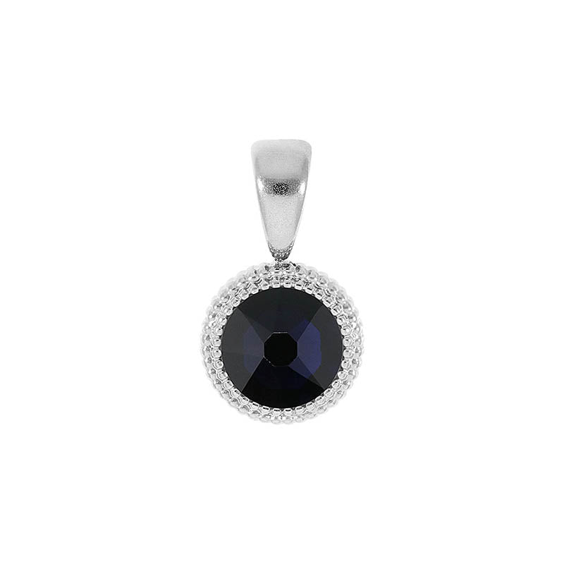 Fabero Flat Pendant 0.4" - Silver Dark Indigo
