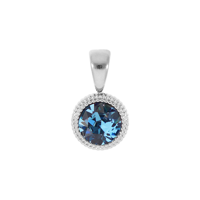 Fabero Flat Pendant 0.4" - Silver Denim Blue