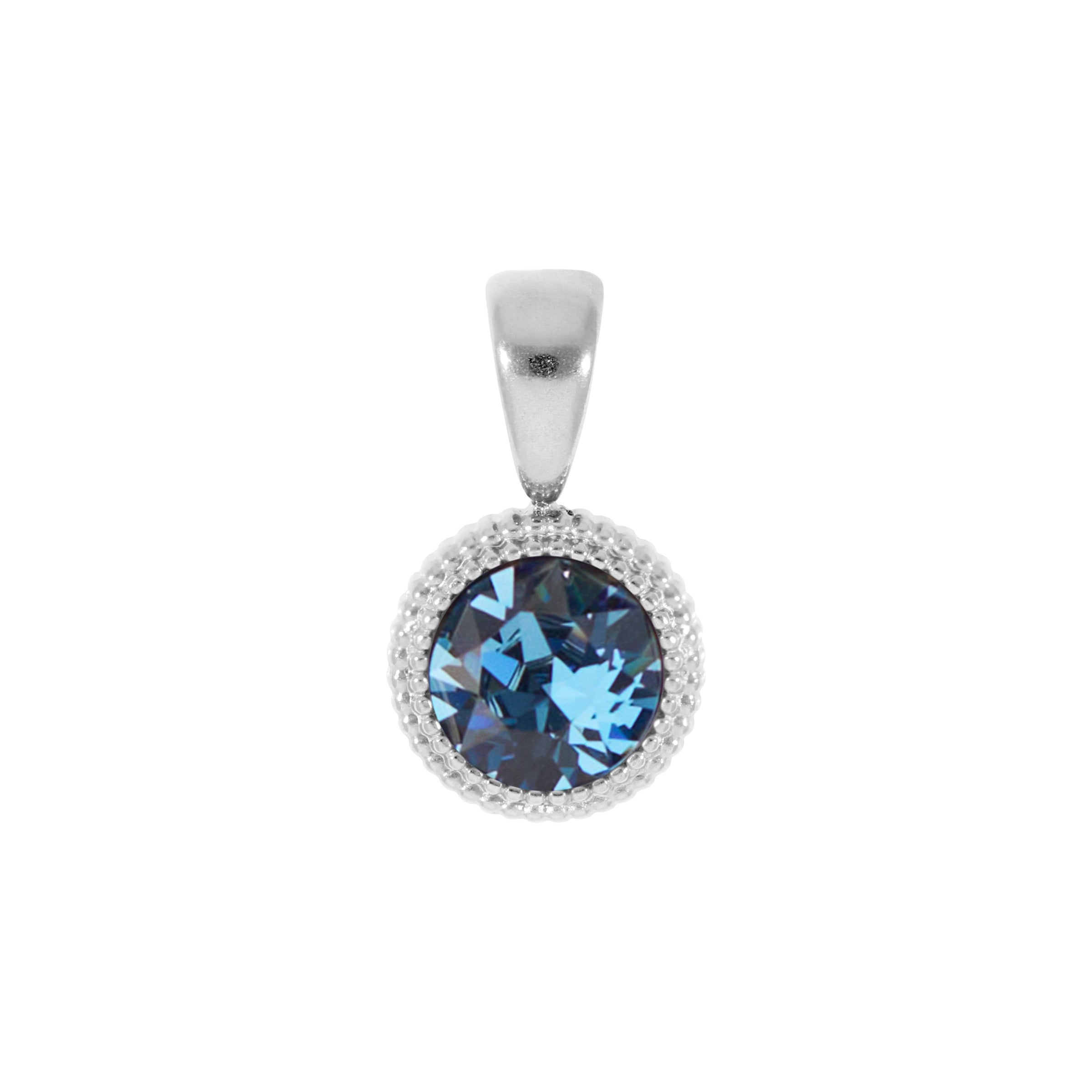 Fabero Flat Pendant 0.4" - Silver Denim Blue