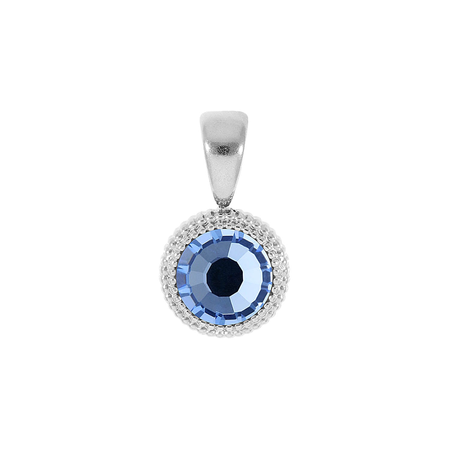 Fabero Flat Pendant 0.4" - Silver light sapphire