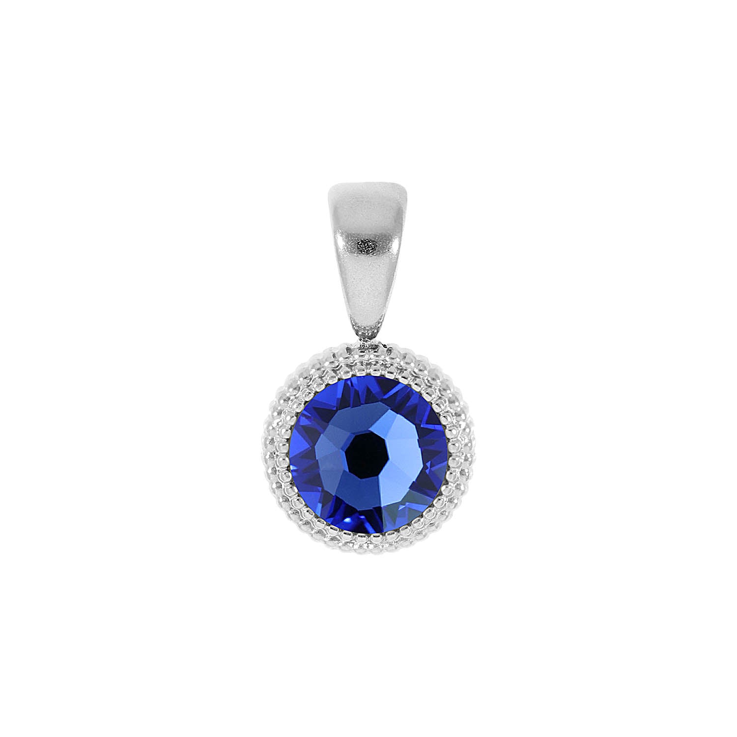 Fabero Flat Pendant 0.4" - Silver sapphire