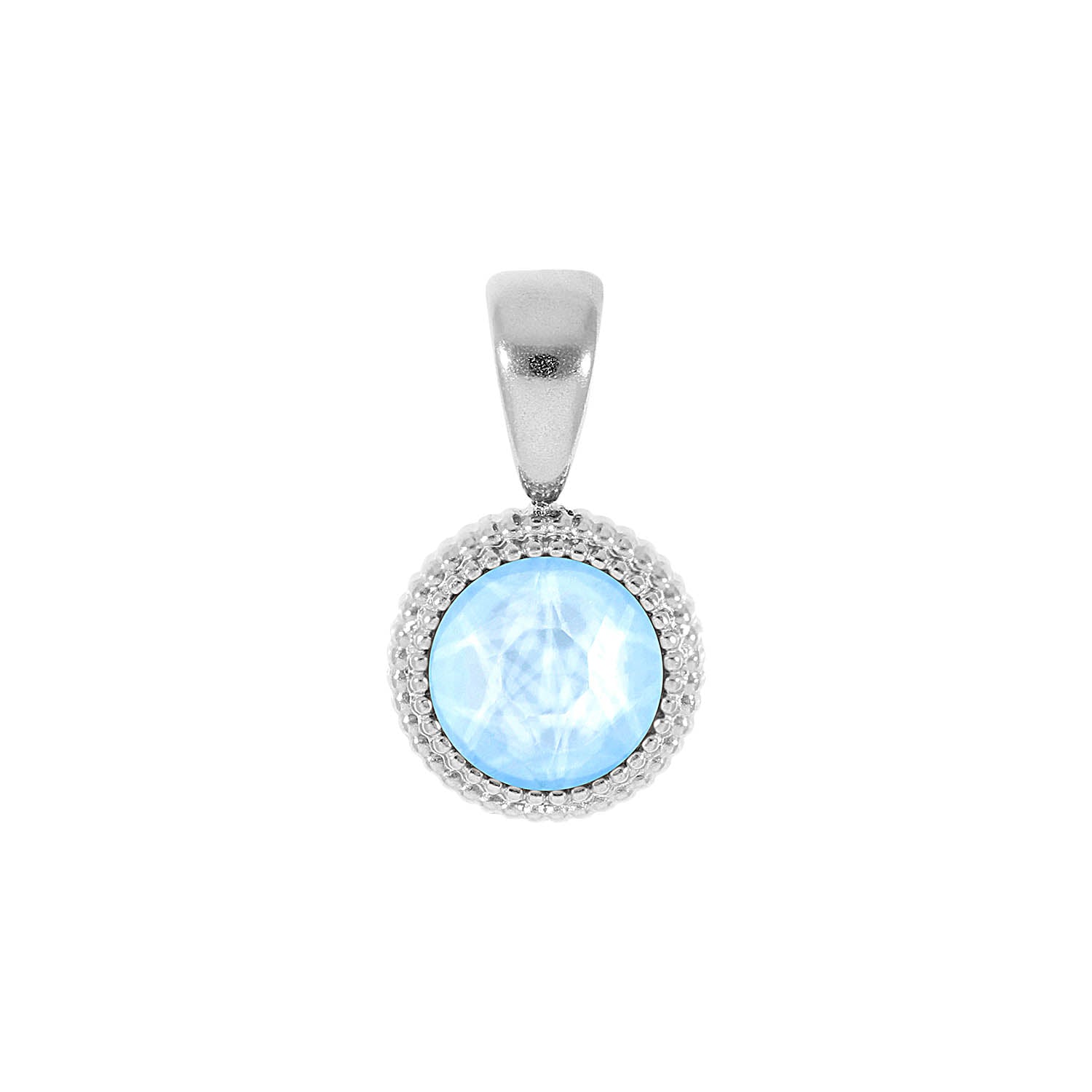 Fabero Flat Pendant 0.4" - Silver crystal sky ignite