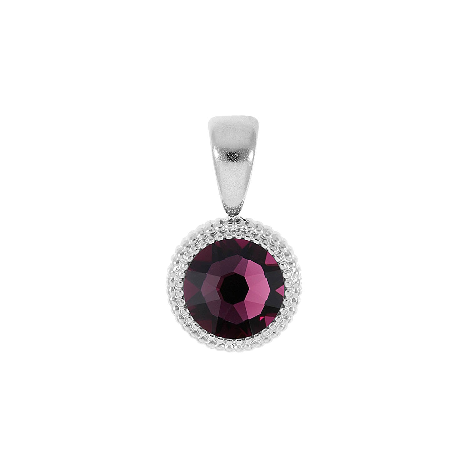 Fabero Flat Pendant 0.4" - Silver amethyst