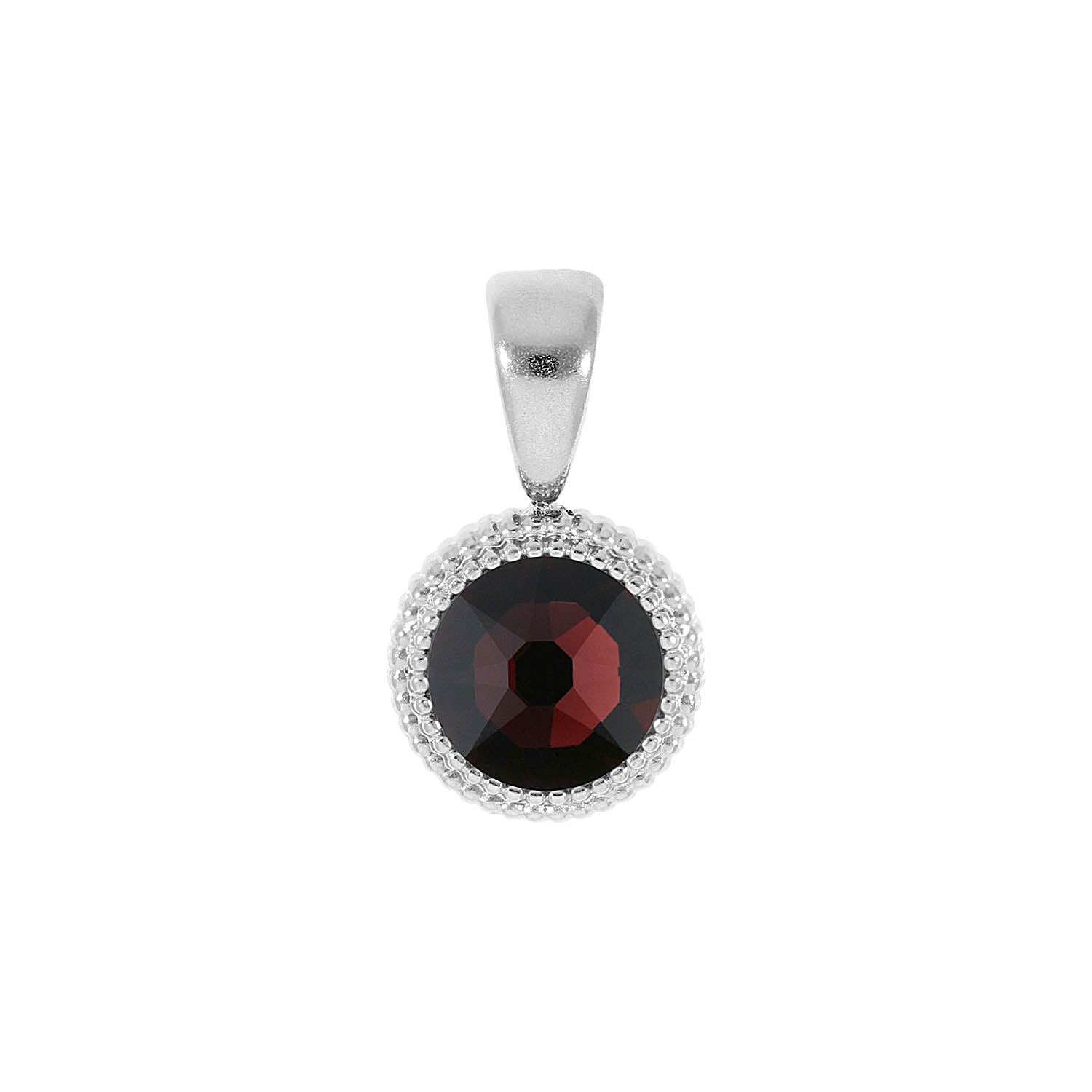 Fabero Flat Pendant 0.4" - Silver Burgundy
