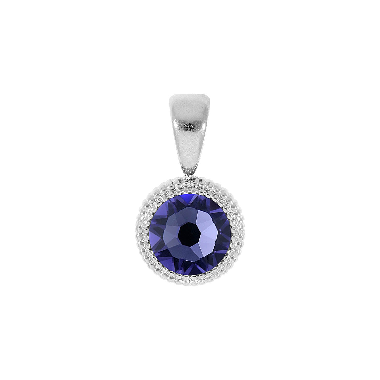 Fabero Flat Pendant 0.4" - Silver tanzanite