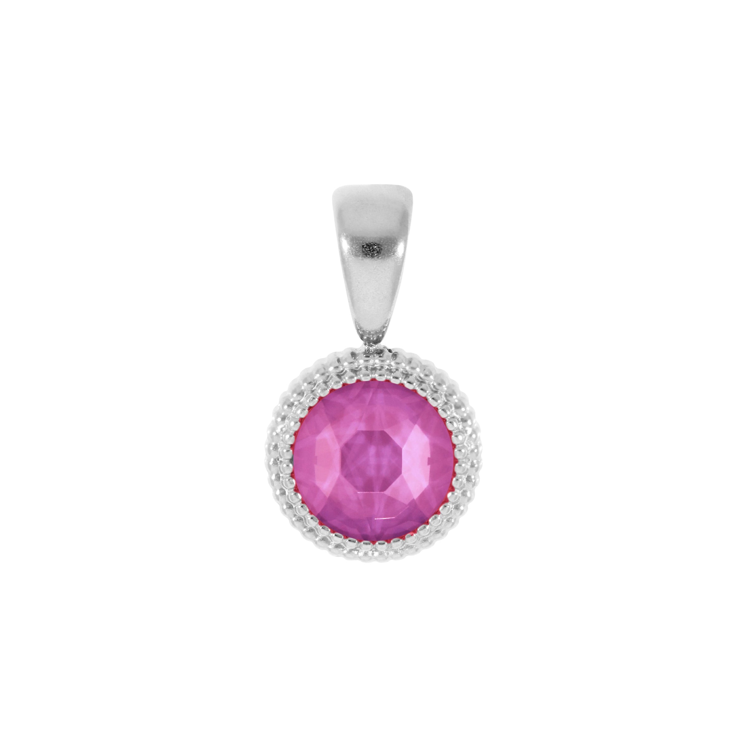 Fabero Flat Pendant 0.4" - Silver Crystal Orchid Ignite