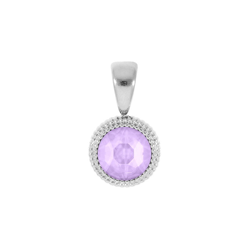 Fabero Flat Pendant 0.4" - Silver Crystal Purplec