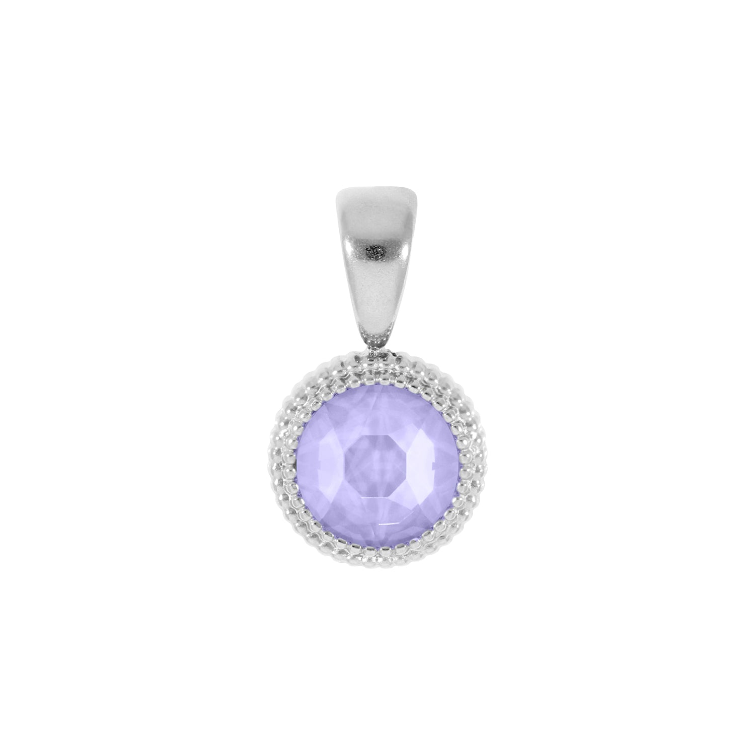 Fabero Flat Pendant 0.4" - Silver Crystal Purple Ignite