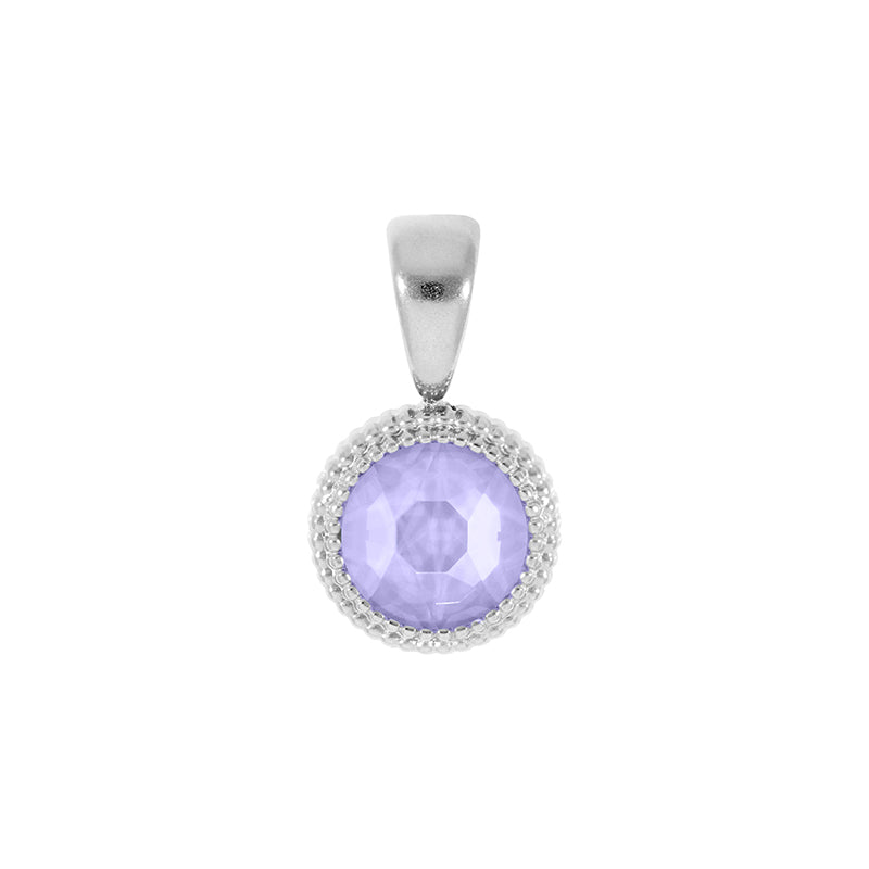 Fabero Flat Pendant 0.4" - Silver Crystal Purple Ignite