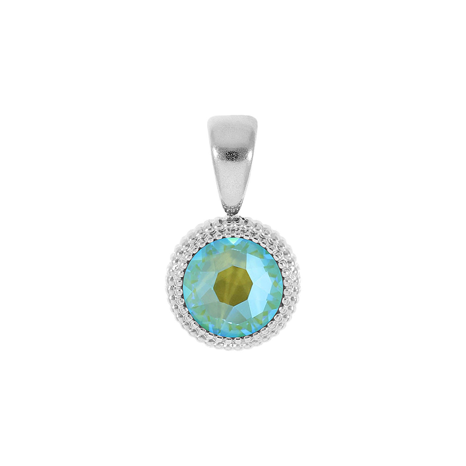Fabero Flat Pendant 0.4" - Silver silky sage delite