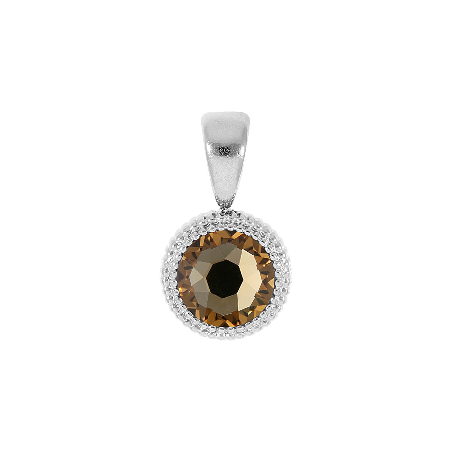 Fabero Flat Pendant 0.4" - Silver light colorado topaz