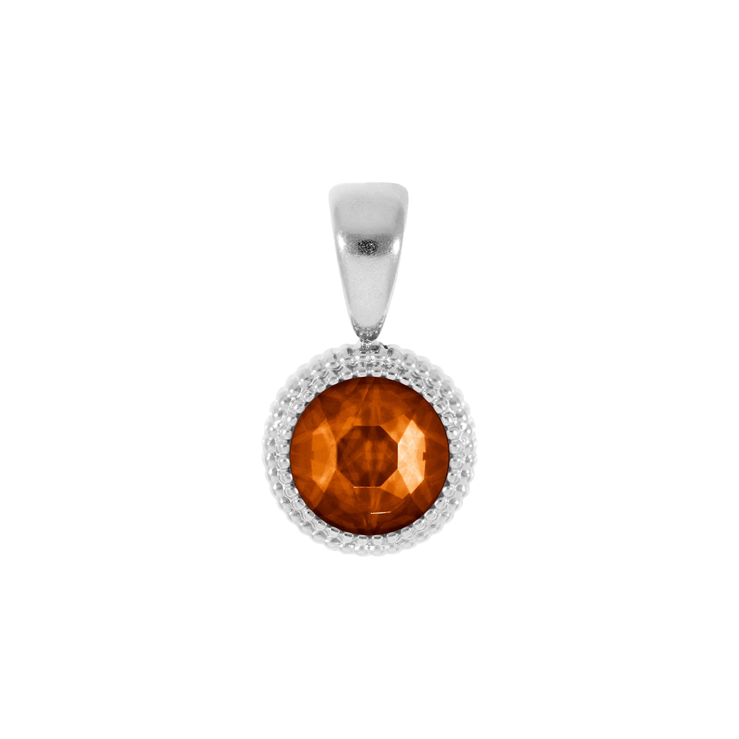 Fabero Flat Pendant 0.4" - Silver Smoked Topaz