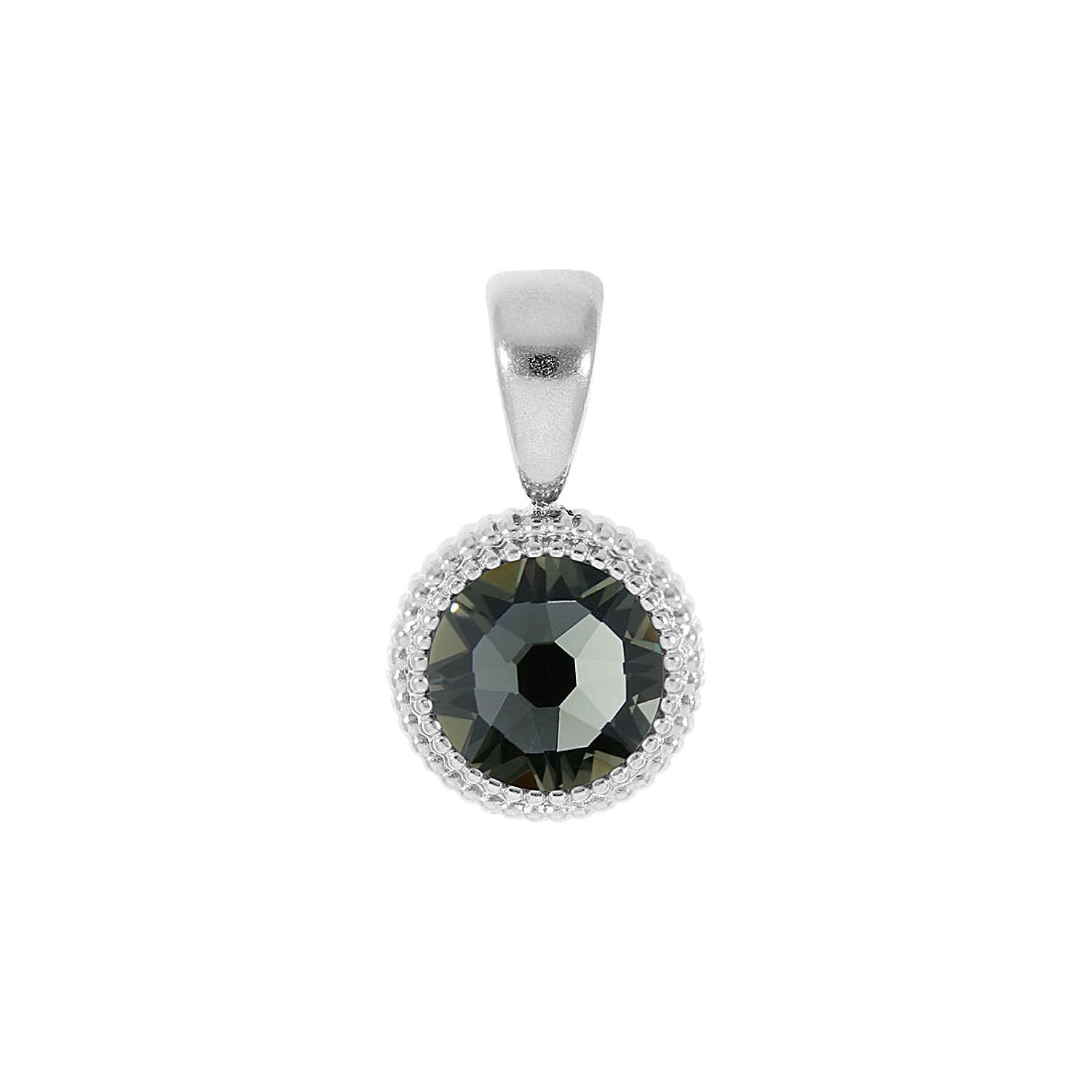 Fabero Flat Pendant 0.4" - Silver black diamond