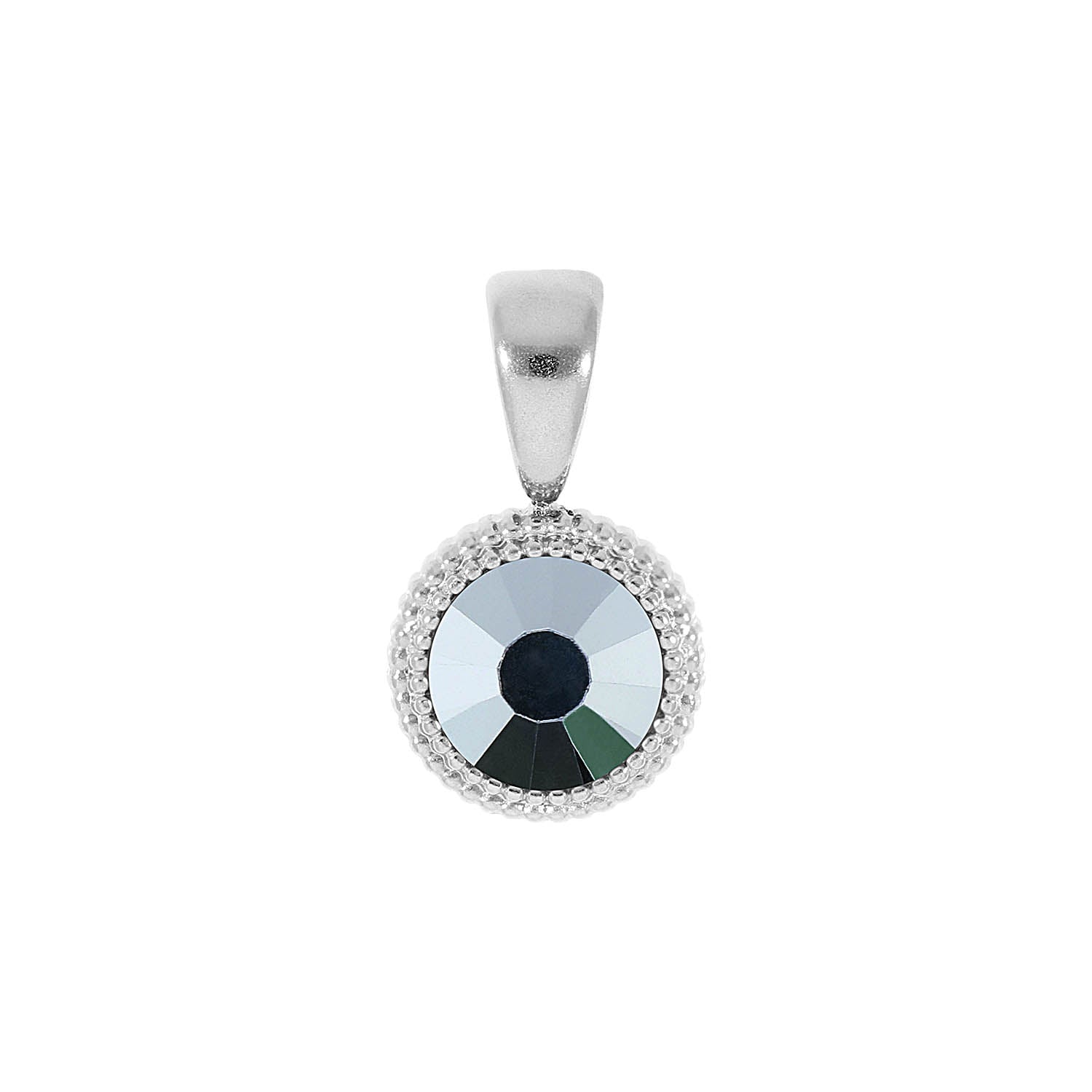 Fabero Flat Pendant 0.4" - Silver crystal labrador