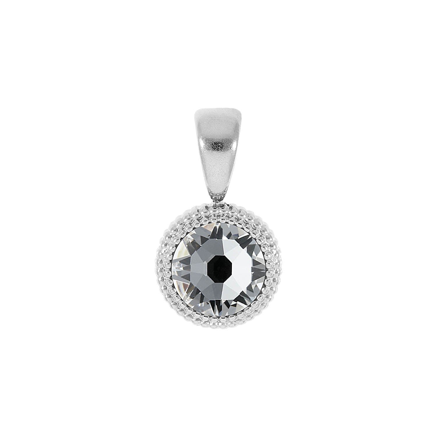 Fabero Flat Pendant 0.4" - Silver crystal