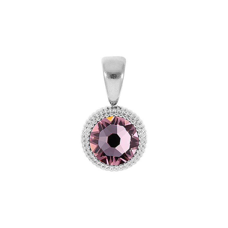 Fabero Flat Pendant 0.4" - Silver Light Rose