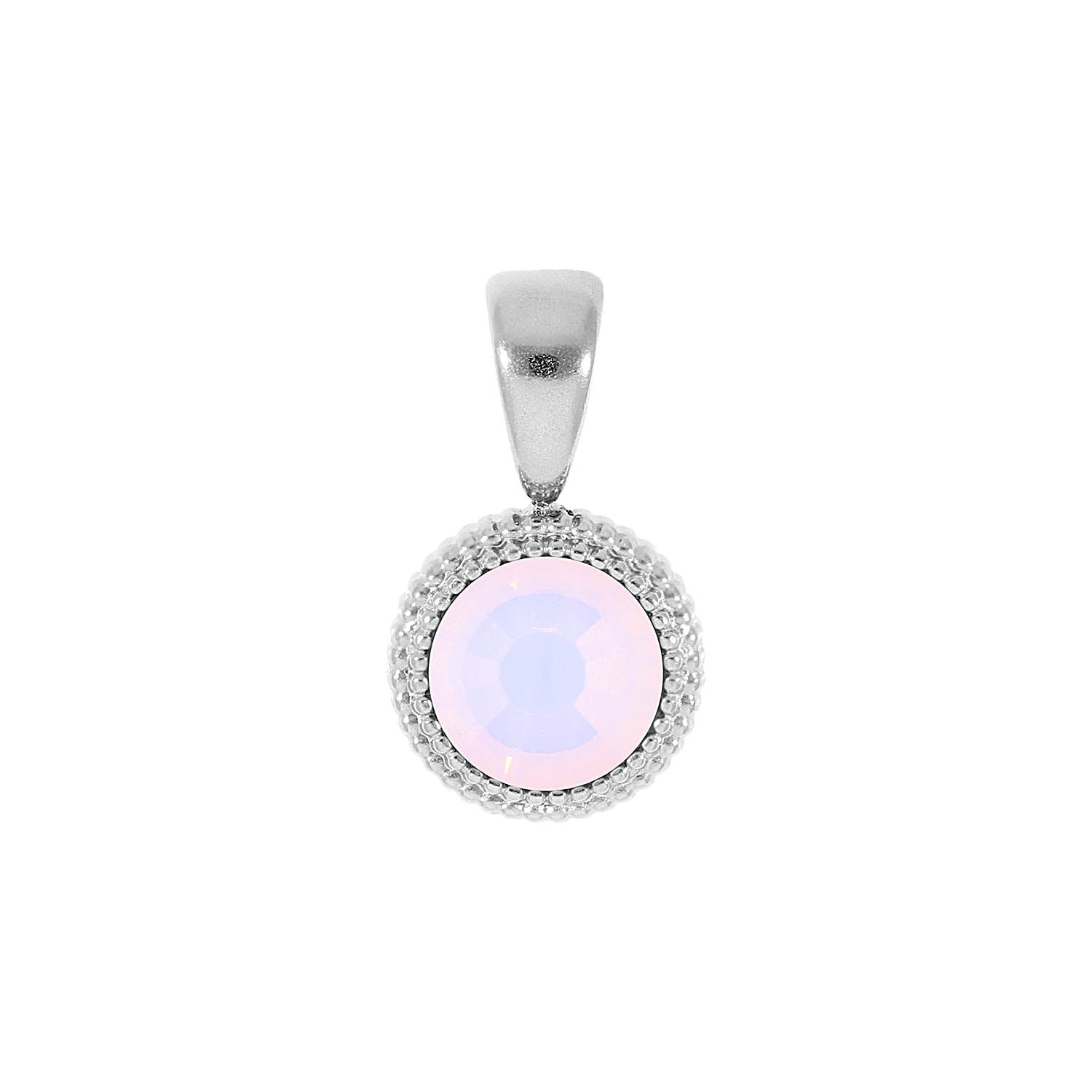 Fabero Flat Pendant 0.4" - Silver rose opal