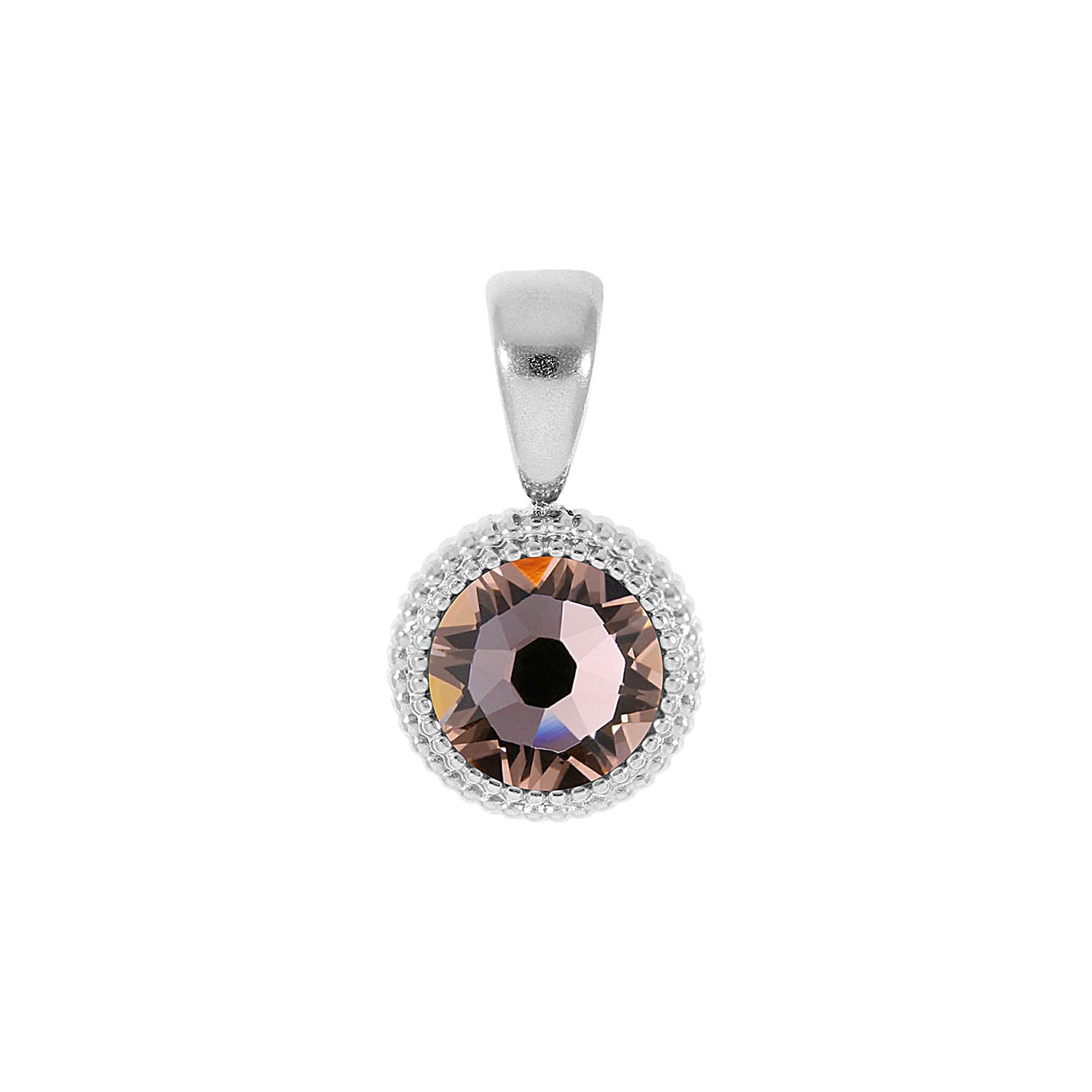 Fabero Flat Pendant 0.4" - Silver vintage rose