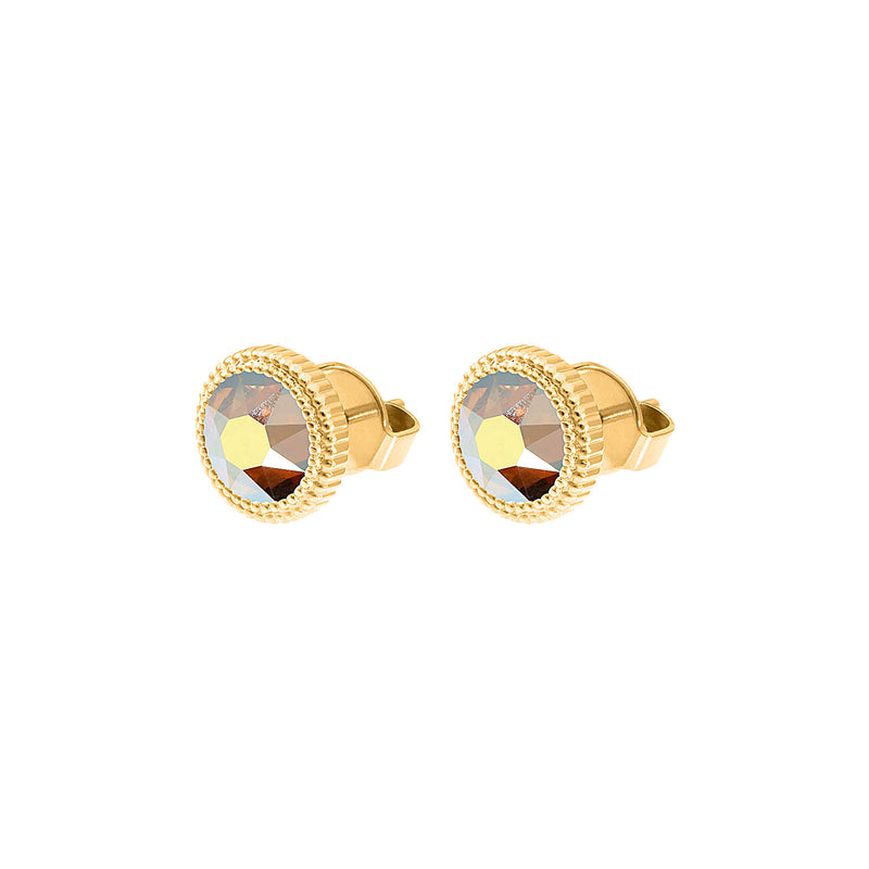 Fabero Flat Stud Earring 0.4" - Gold metallic sunshine