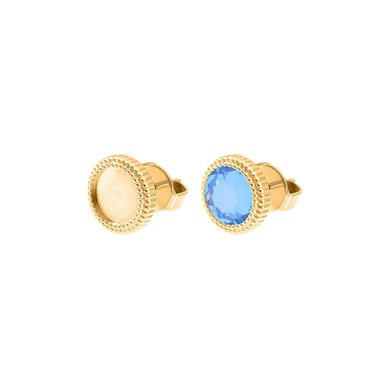 Fabero Flat Stud Earring 0.4" - Gold padparadscha