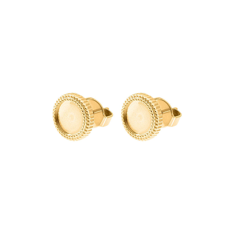 Fabero Flat Stud Earring 0.4" - Gold