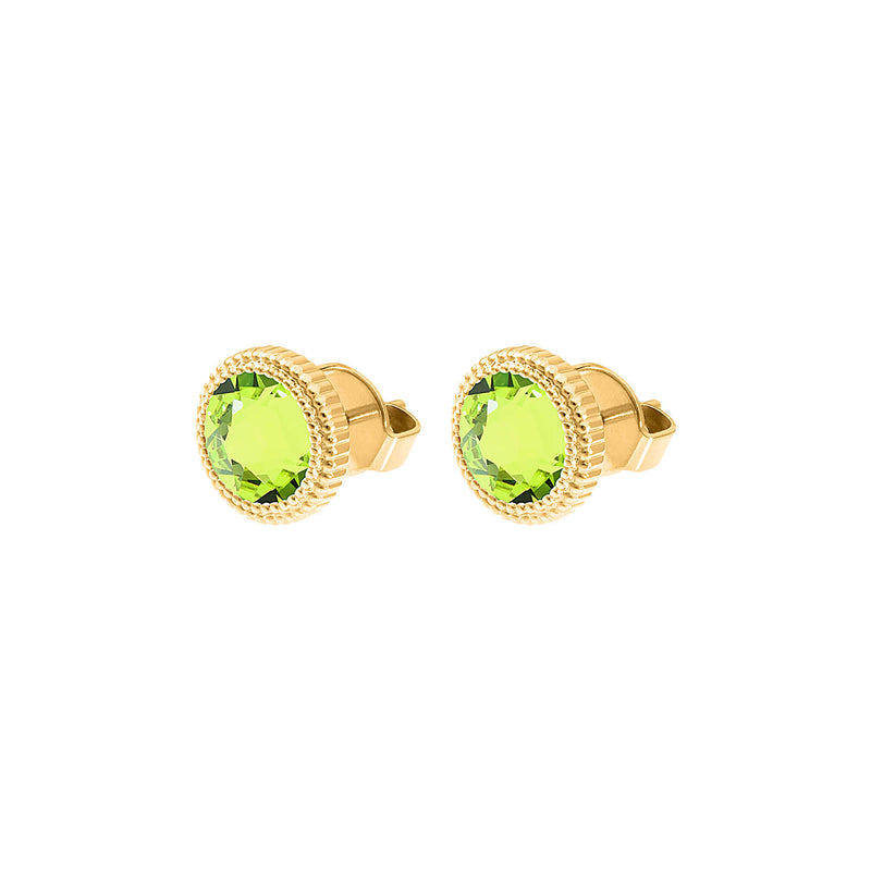 Fabero Flat Stud Earring 0.4" - Gold Citrus Green