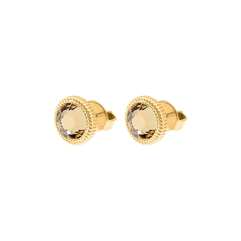 Fabero Flat Stud Earring 0.4" - Gold light colorado topaz
