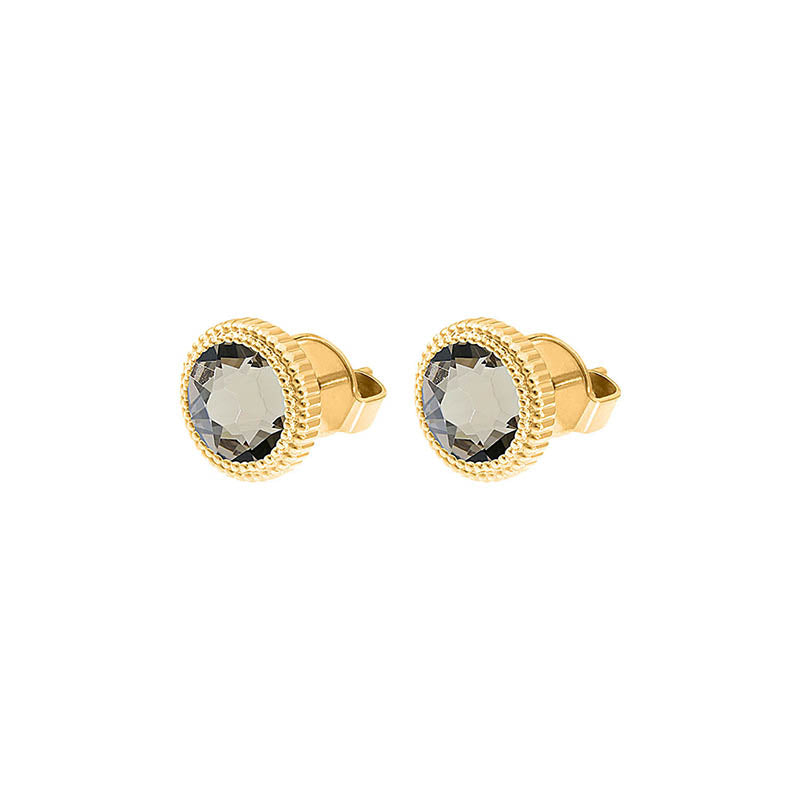 Fabero Flat Stud Earring 0.4" - Gold Greige