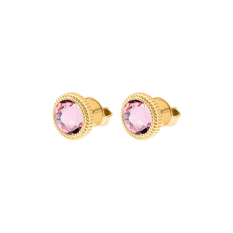 Fabero Flat Stud Earring 0.4" - Gold Light Rose