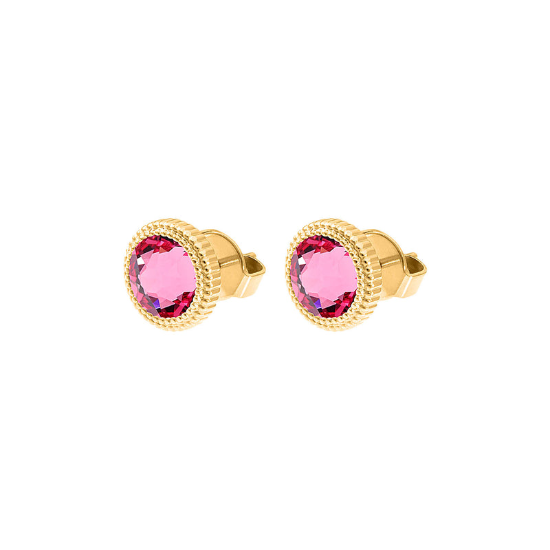 Fabero Flat Stud Earring 0.4" - Gold rose