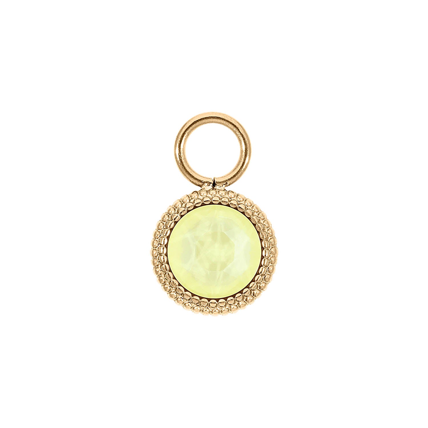 Fabero Flat Charm 0.4" - Gold crystal soft yellow ignite