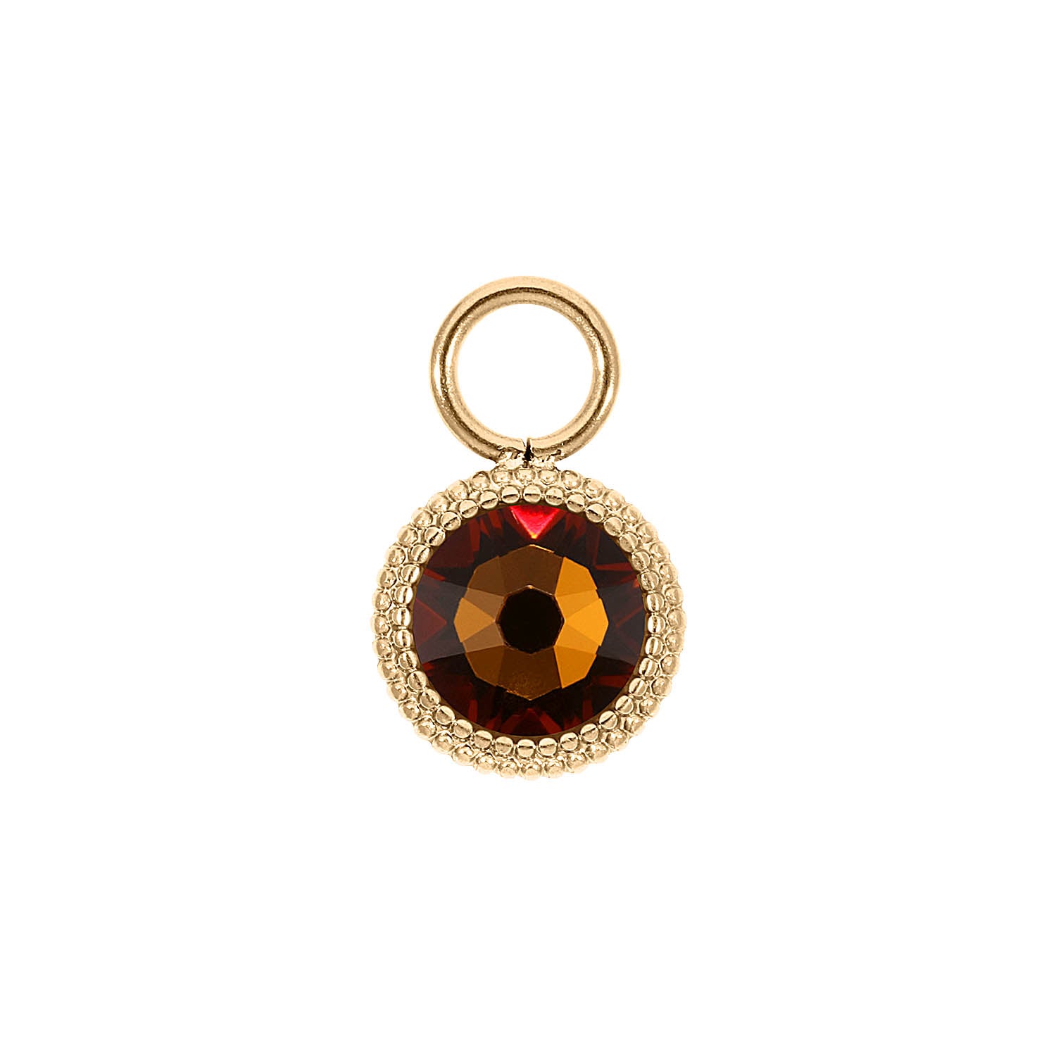 Fabero Flat Charm 0.4" - Gold light amber