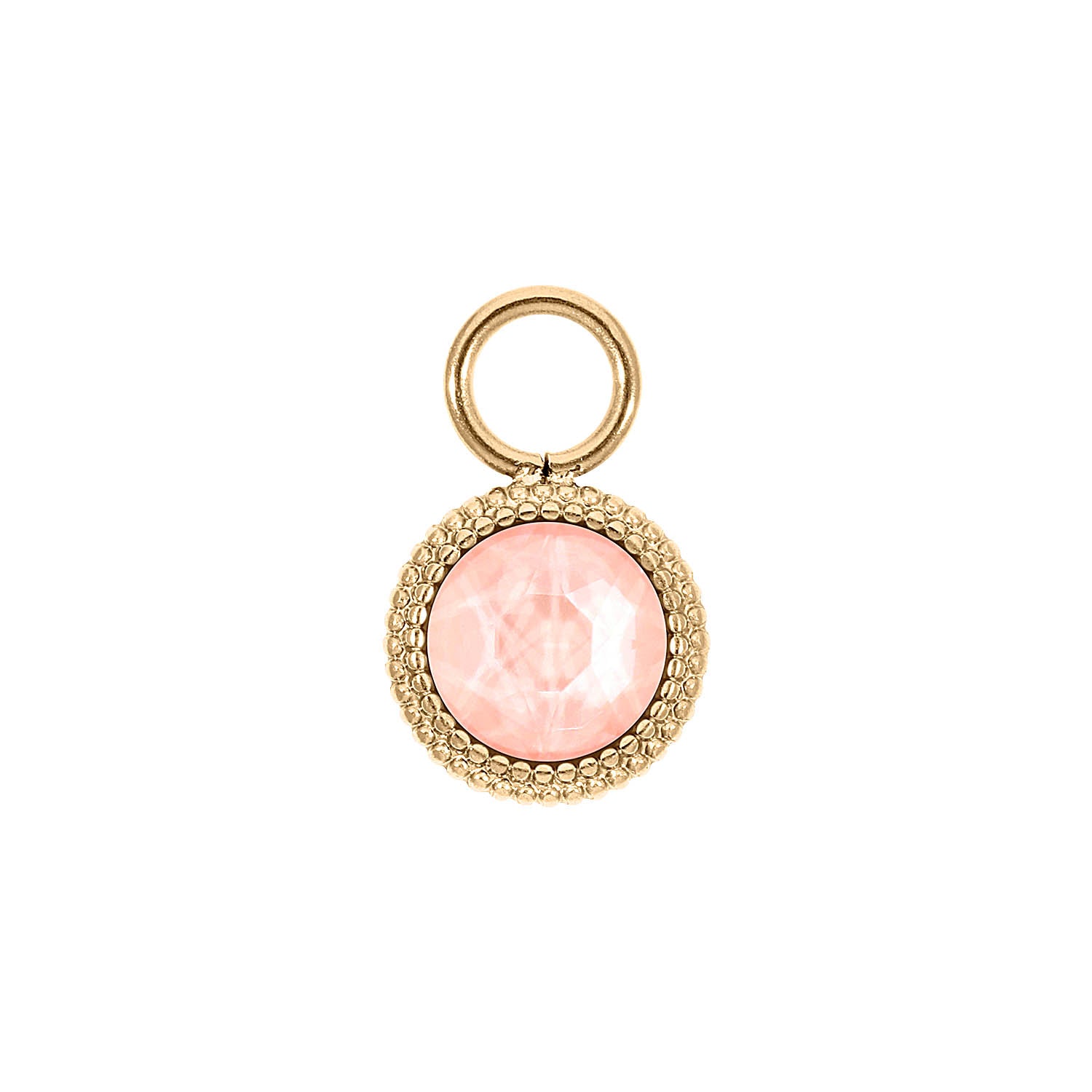 Fabero Flat Charm 0.4" - Gold Crystal Flamingo Ignite