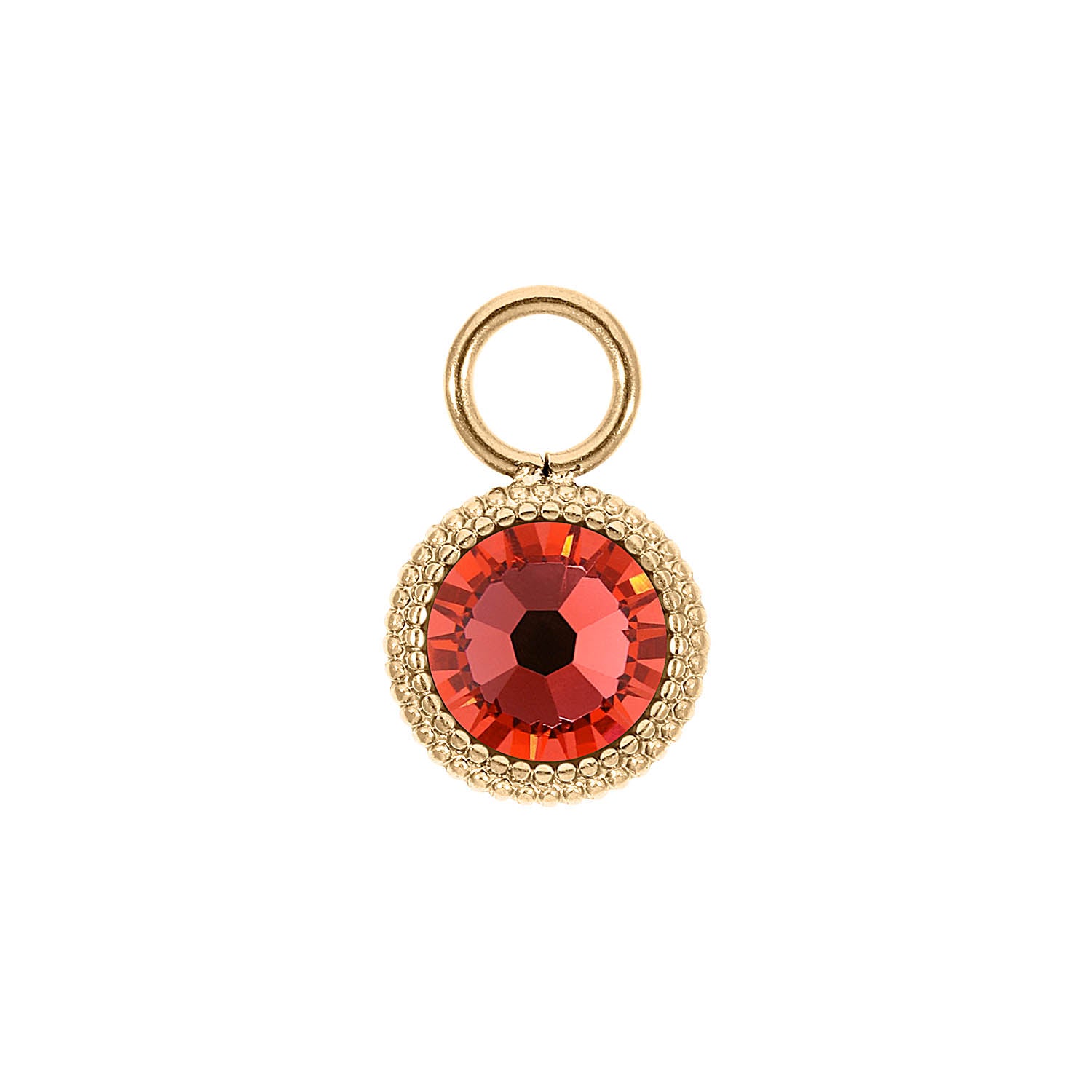 Fabero Flat Charm 0.4" - Gold padparadscha