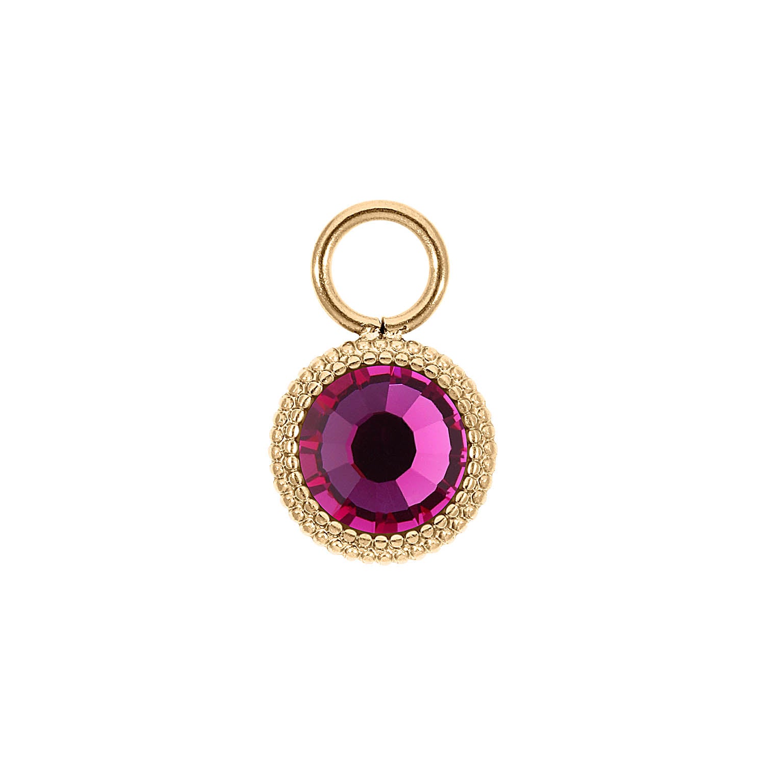 Fabero Flat Charm 0.4" - Gold fuchsia