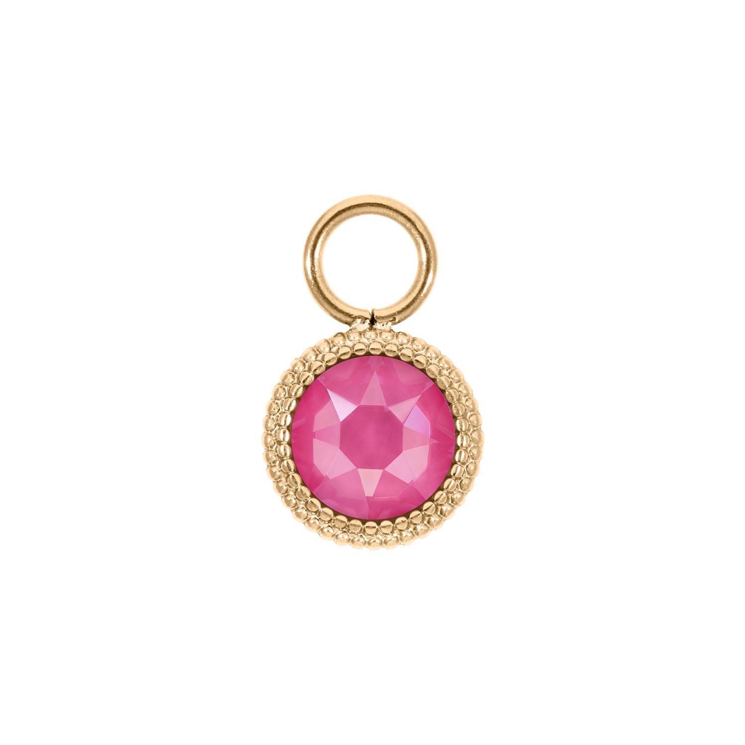 Fabero Flat Charm 0.4" - Gold Crystal Dahlia Ignite