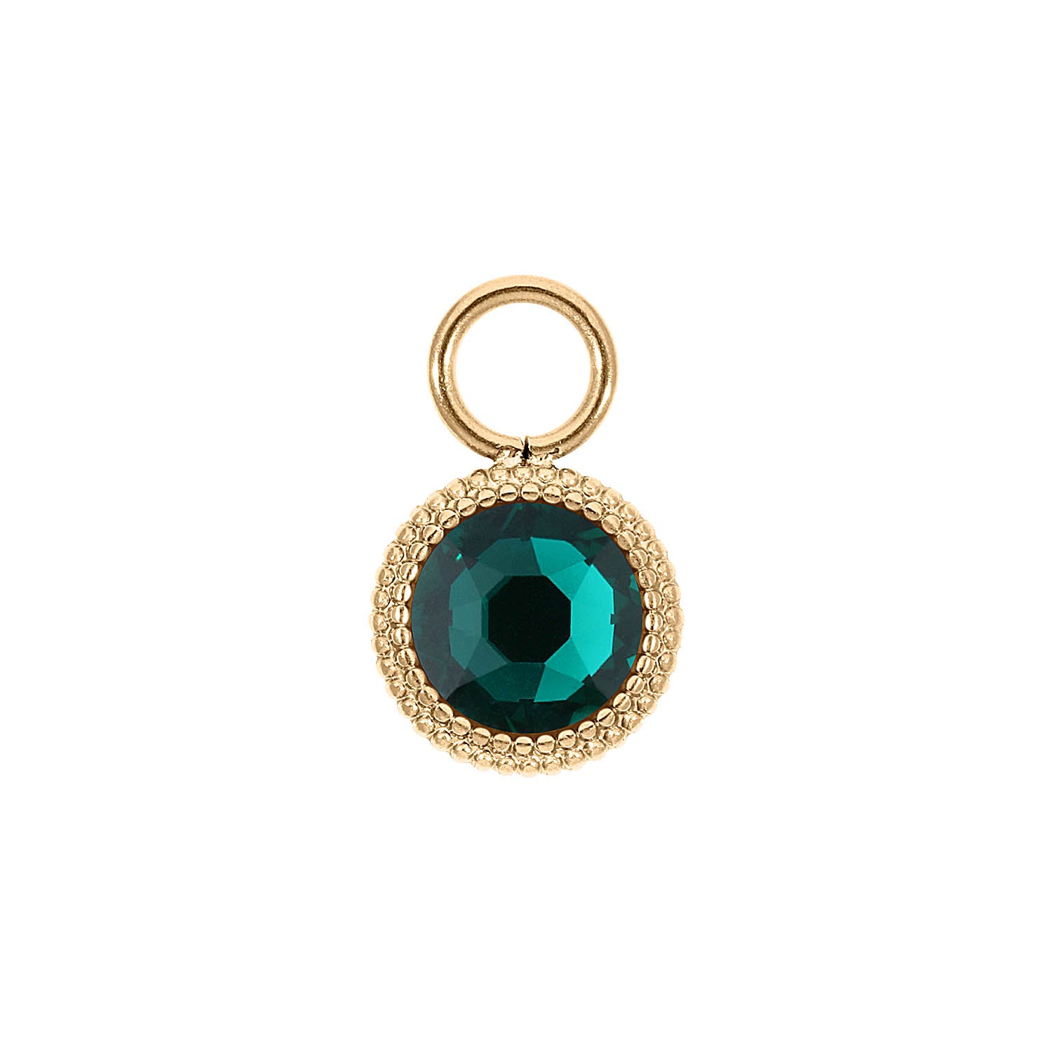 Fabero Flat Charm 0.4" - Gold emerald