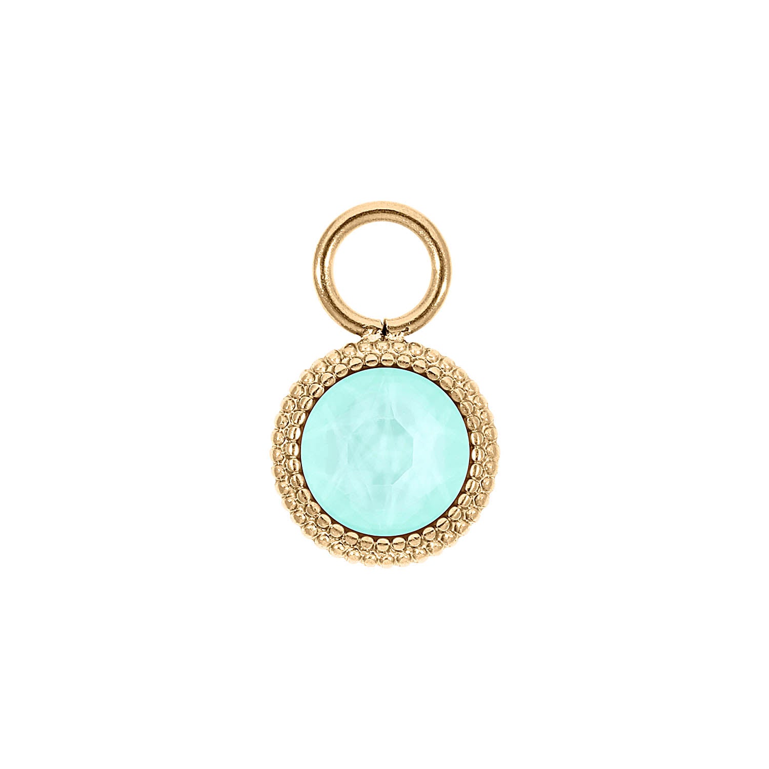 Fabero Flat Charm 0.4" - Gold crystal soft mint ignite